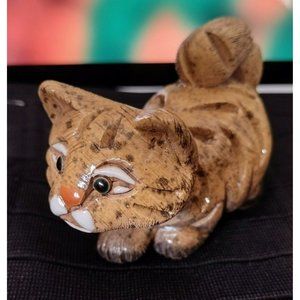 Artesania Rinconada Mother Tabby Cat Figurine 4" Long retired